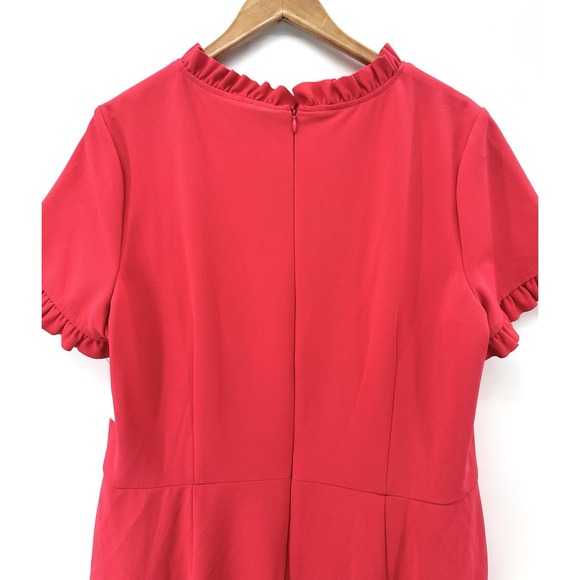 Maggy London Plus Sz 18 Pink Sheath Knee Length Dress Ruffle Sleeves V1001 - Picture 5 of 9